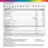 Complete B-Complex+ supplement facts B vitamins spirulina blend panel