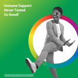 Man leaping joyfully, Vitamin C immune support never tasted so good graphic