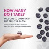 Biotin Beauty take one chew daily with acai berries in hand graphic