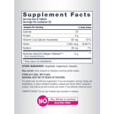 Collagen Peptides plus C and Biotin supplement facts 6 g collagen biotin panel