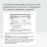 Panplex 2-Phase supplement facts with pancreatic enzymes, HCl and pepsin