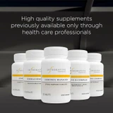Row of Integrative Therapeutics bottles, supplements previously available only through health care professionals graphic