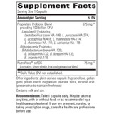 Enterogenic Intensive 100 supplement facts with probiotic blend