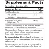 Vitaline CoQ10 chewable supplement facts 200 mg ubiquinone panel