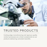 Scientist at a microscope, Integrative Therapeutics trusted products graphic