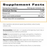 Betaine HCl supplement facts betaine hydrochloride pepsin panel
