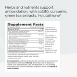 ProThrivers Wellness supplement facts with CoQ10, curcumin and green tea extract