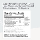 ProThrivers Wellness Brain supplement facts lion mane curcumin citicoline panel