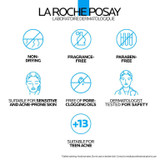 La Roche-Posay icons for non-drying, fragrance-free, paraben-free and sensitive skin