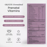 OB/GYN-formulated prenatal vitamins packet 26 key vitamins tested graphic