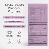 Perelel OB/GYN-formulated prenatal vitamins box with supplement facts and tested for contaminants
