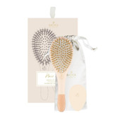 Bachca Paris Hair Kit in nude with wooden detangling brush and pouch