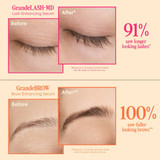 GrandeLASH-MD and GrandeBROW before and after lash and brow comparison
