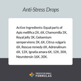 Anti-Stress Drops active homeopathic ingredients Apis Chamomilla card