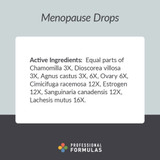 Menopause Drops active homeopathic ingredients Chamomilla ovary card