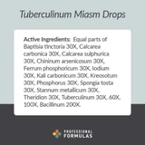 Tuberculinum Miasm Drops active homeopathic ingredients card