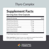 Thyro Complex supplement facts, one capsule serving