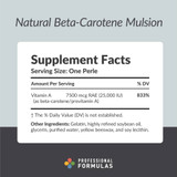 Professional Formulas Natural Beta Carotene - 120 Perles