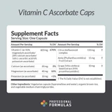 Vitamin C Ascorbate Caps supplement facts mineral ascorbates panel