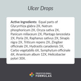 Ulcer Drops active homeopathic ingredients Helicobacter card