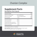 Ovarian Complex supplement facts ovarian uterus chaste tree panel