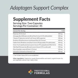 Adaptogen Support Complex supplement facts panel