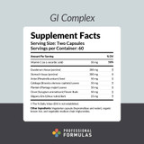 GI Complex supplement facts duodenum stomach slippery elm panel