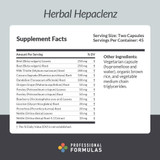 Herbal Hepaclenz supplement facts milk thistle beet dandelion panel