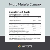 Neuro Medulla Complex supplement facts panel