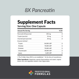 Professional Formulas 8X Pancreatin - 60 Capsules