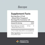 Bacopa monnieri whole plant 1:1 extract supplement facts panel
