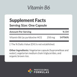 Professional Formulas Vitamin B6 Pyridoxine - 90 Capsules