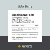 Professional Formulas Elderberry/Sambucus - 250 Milliliters