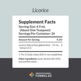 Licorice root 1:1 extract supplement facts panel