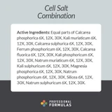 Cell Salt Combination active ingredients list of cell salts in 6X, 12X and 30X potencies