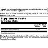 GABA 25 mg ActivMelt supplement facts panel