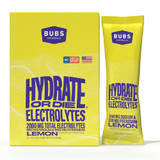 Bubs Naturals Hydrate or Die Electrolytes lemon box and packet