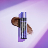 Supreme Violet mousse bottle on purple with product smear