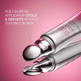 Close-up of the built-in metal applicator, cools and depuffs graphic