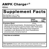 AMPK Charge+ 300 mL supplement facts, 5 mL serving, 60 servings