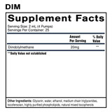Black Box II DIM Supplement Facts diindolylmethane panel