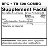BPC + TB-500 Combo Supplement Facts peptides panel