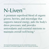 N-Liven premium superfood blend energy detox antioxidants graphic