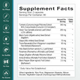 Botanical Treasures Supplement Facts turmeric green tea panel