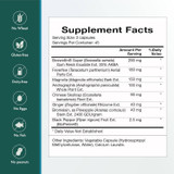 InflamAway supplement facts with boswellia, feverfew, magnolia and free-from icons