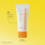 Sunscreen tube on yellow, 5.3 oz with 2+ month supply