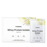 Thorne Whey Protein Isolate vanilla 14 packets box and packet