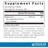 Amino-Mag 200 Supplement Facts magnesium amino acid chelate 200 mg panel