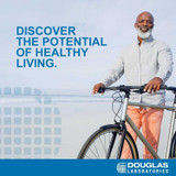 Man with a bicycle by the sea, discover the potential of healthy living graphic