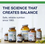 Row of Metagenics bottles, science that creates balance graphic